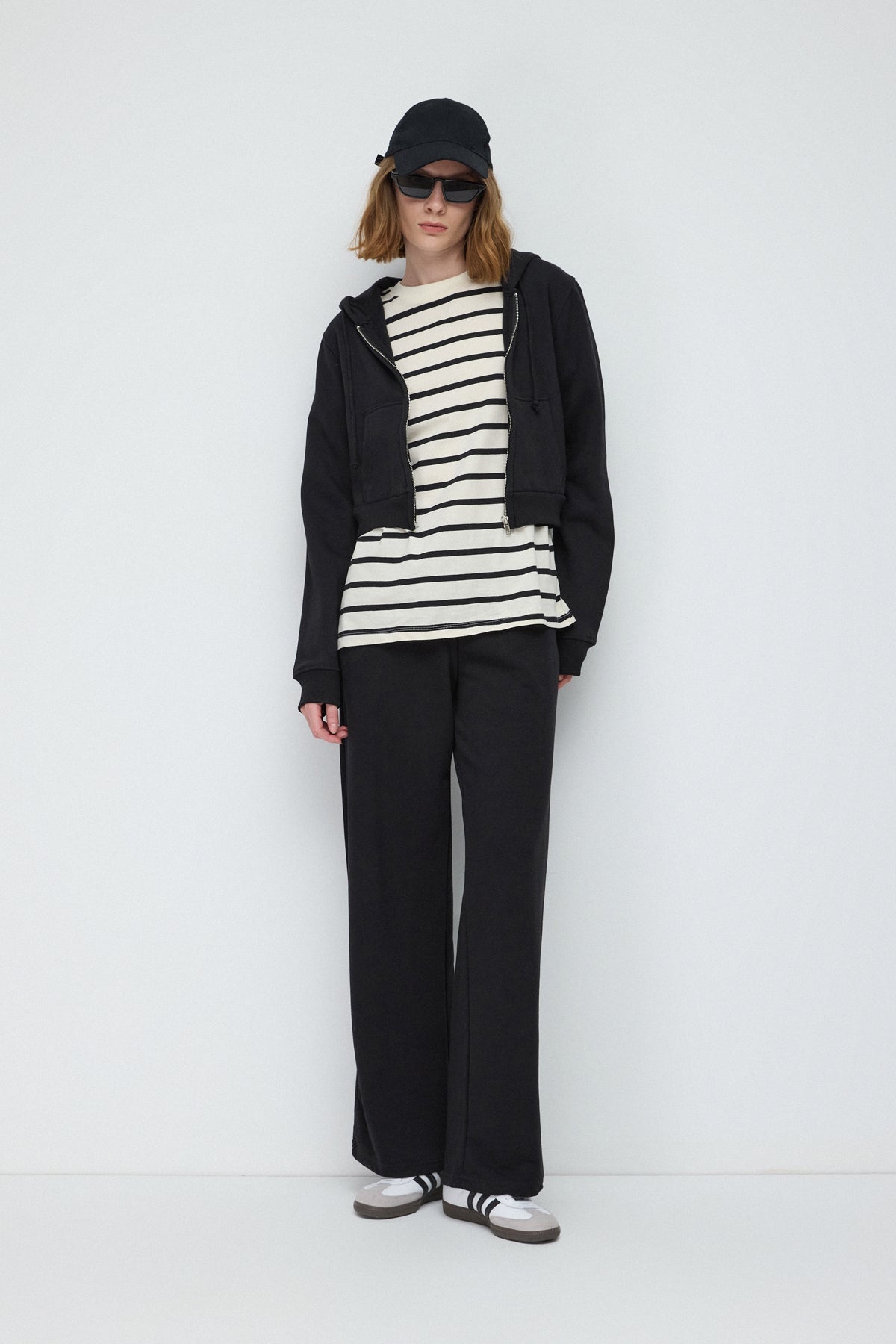 Crop-Sweatshirt mit Reißverschluss