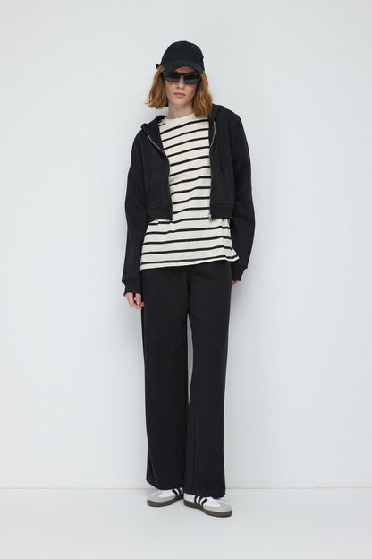 Crop-Sweatshirt mit Reißverschluss