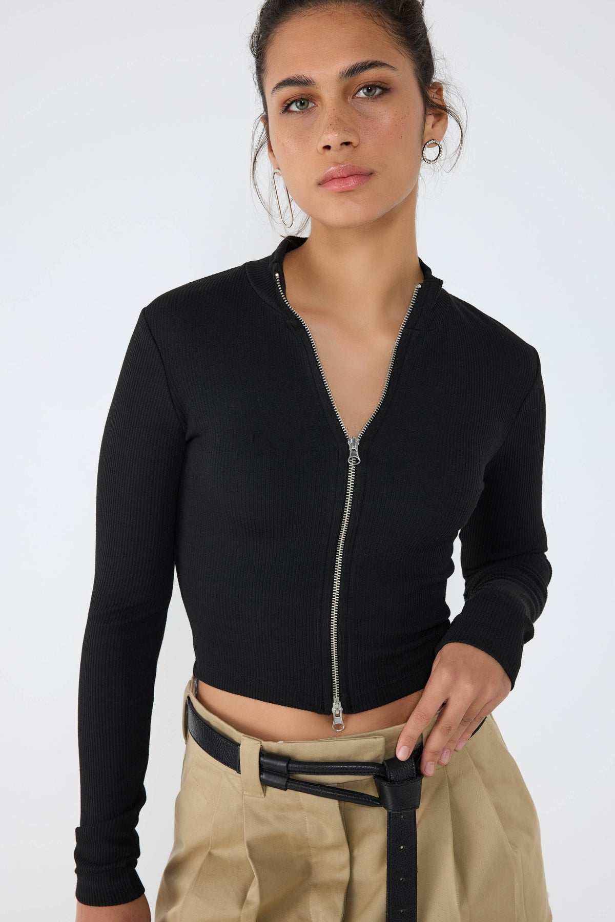 Bluse mit Reißverschluss
