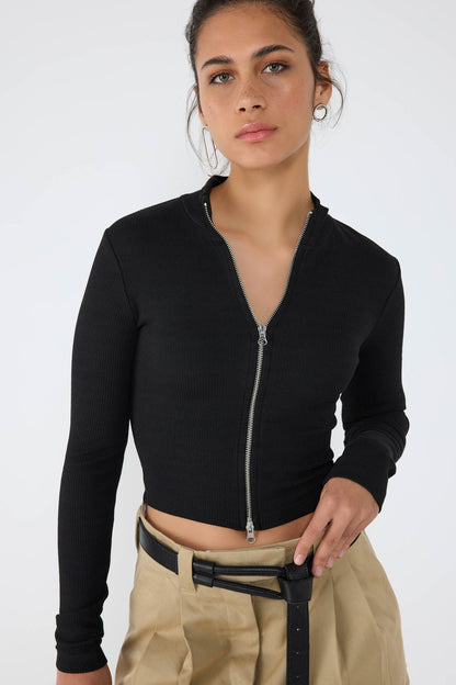 Bluse mit Reißverschluss