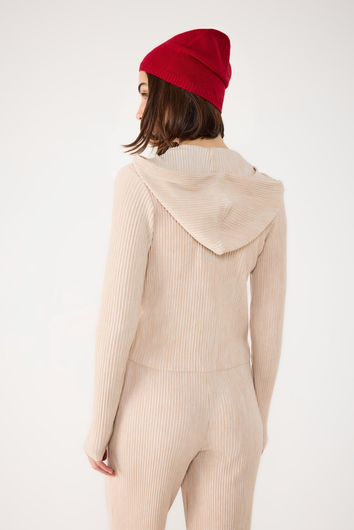 Kapuzenstrickjacke mit Reißverschluss