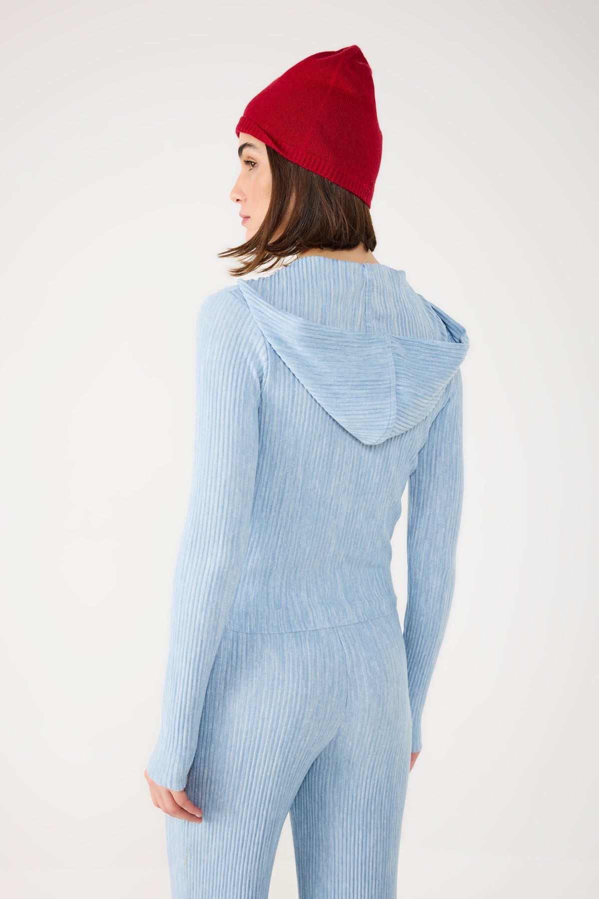 Kapuzenstrickjacke mit Reißverschluss