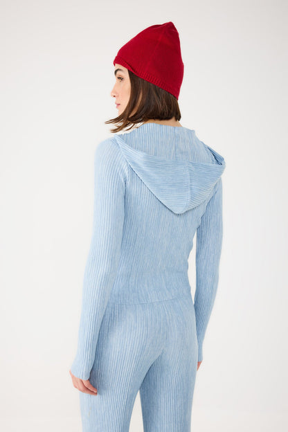 Kapuzenstrickjacke mit Reißverschluss