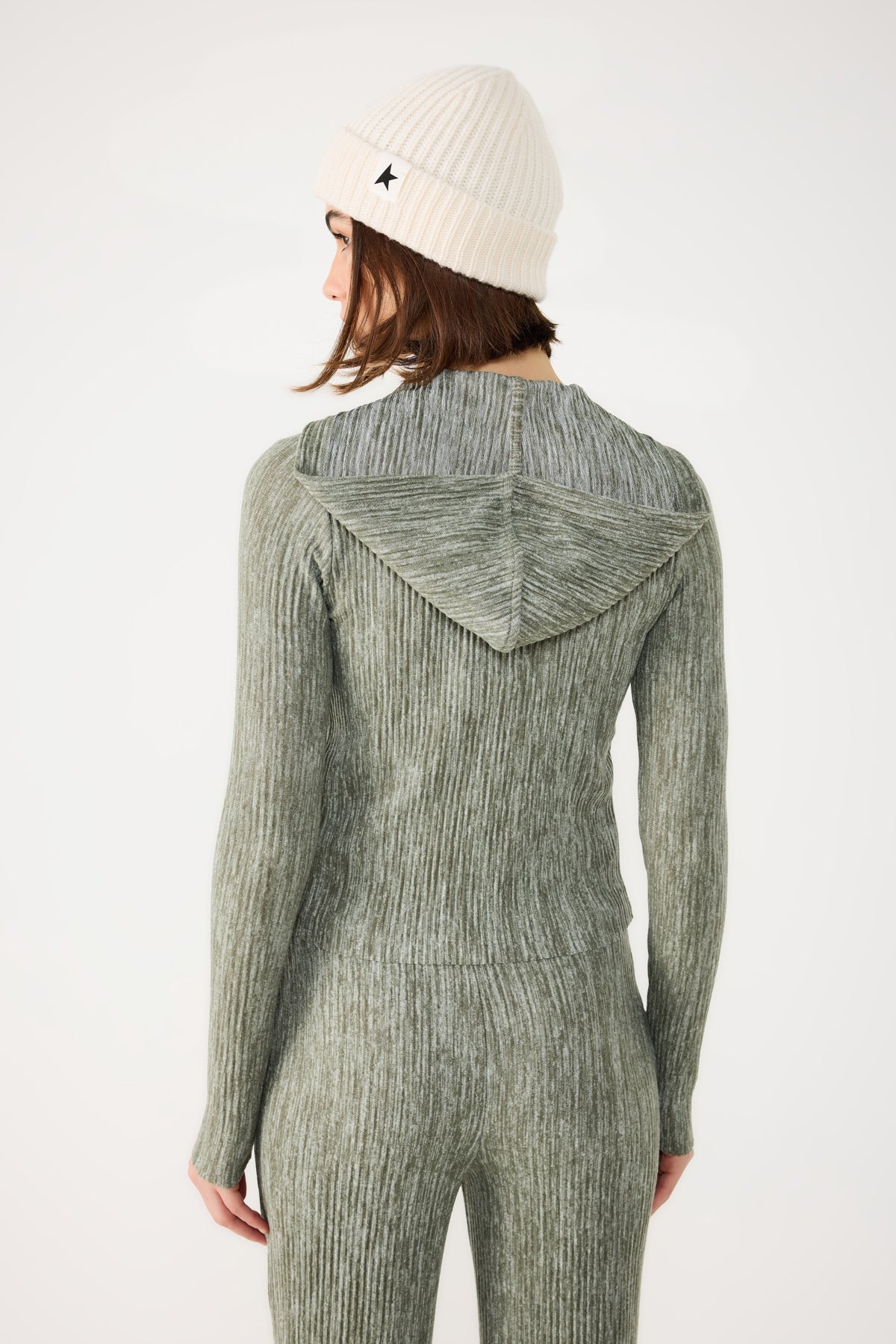 Kapuzenstrickjacke mit Reißverschluss
