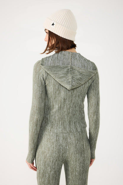 Kapuzenstrickjacke mit Reißverschluss