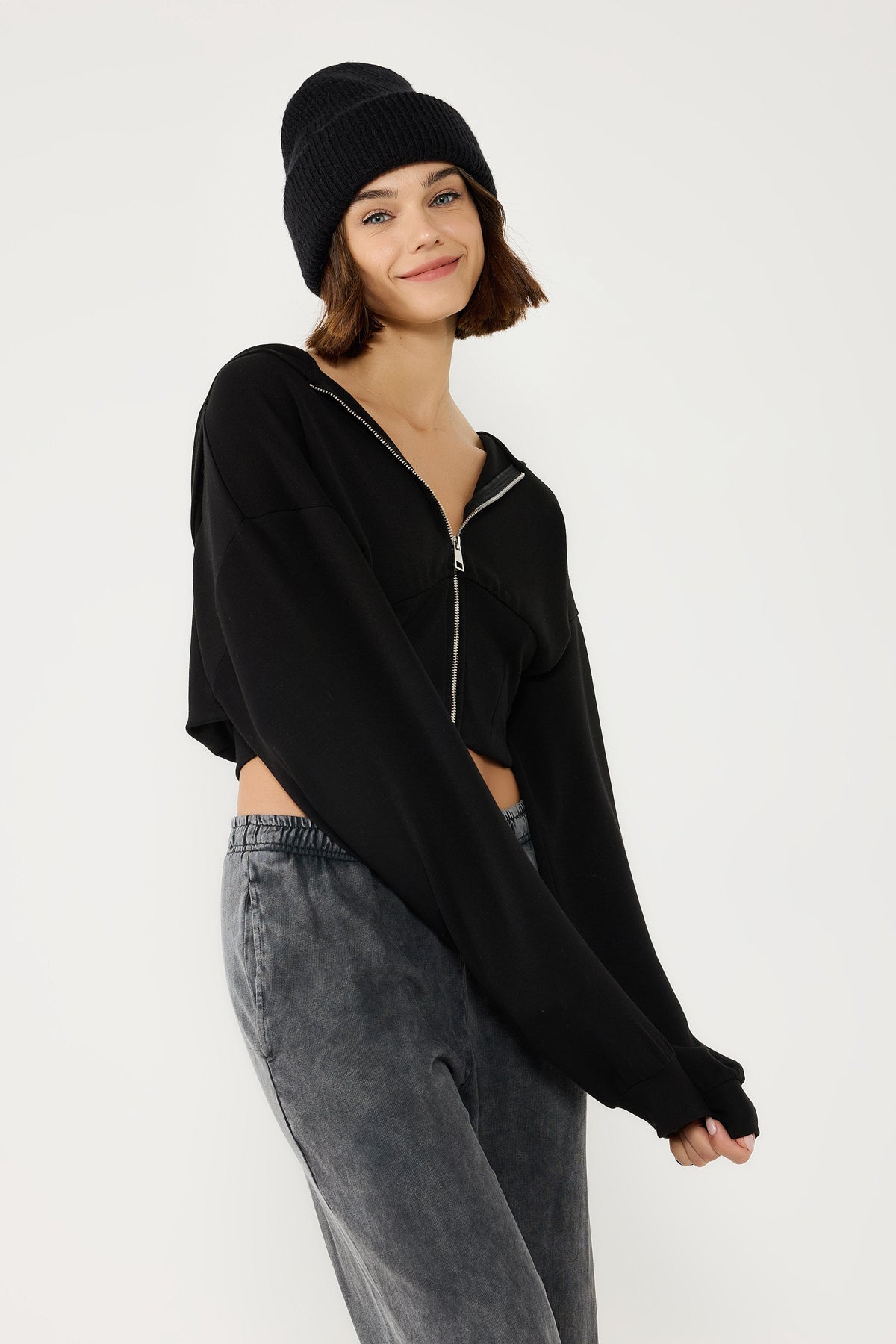 Kapuzenpullover mit Reißverschluss