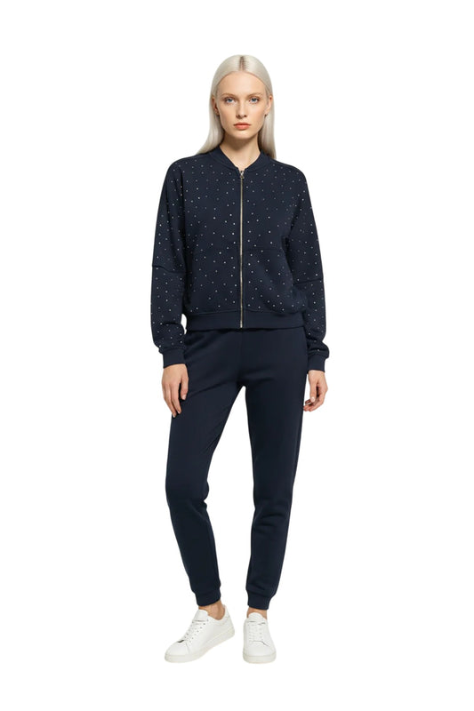 Sweatshirt-Strickjacke mit Reißverschluss