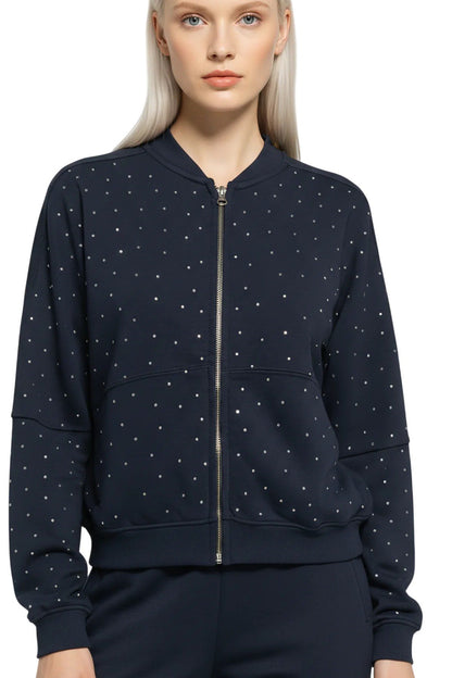 Sweatshirt-Strickjacke mit Reißverschluss