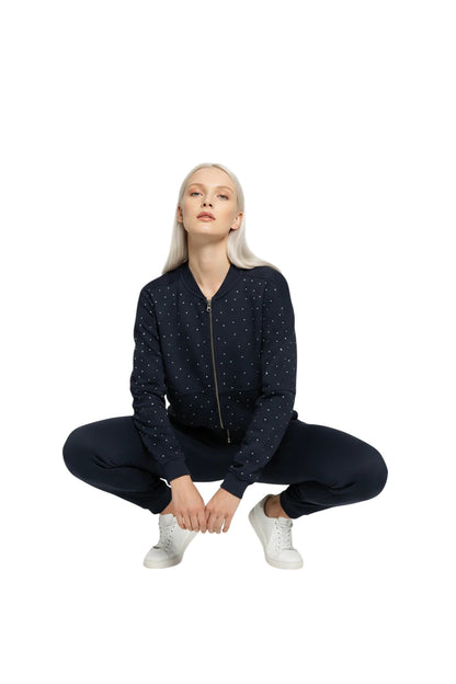 Sweatshirt-Strickjacke mit Reißverschluss