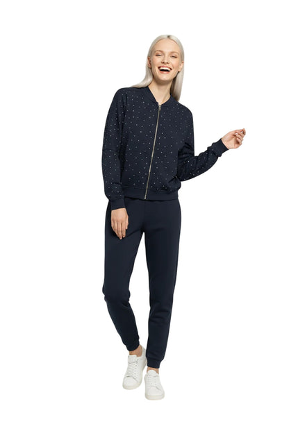 Sweatshirt-Strickjacke mit Reißverschluss