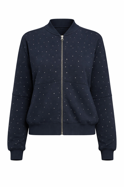 Sweatshirt-Strickjacke mit Reißverschluss