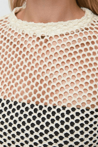 Langärmelige Netzbluse
