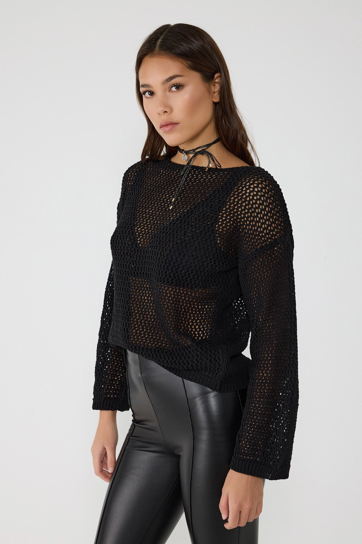 Datei Strukturierter Strickpullover