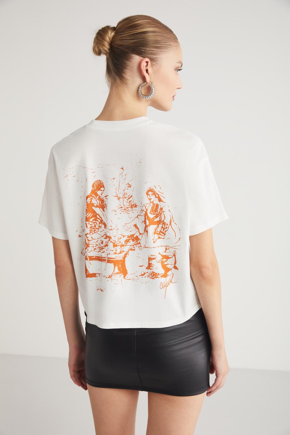 GRIMELANGE FINA Regular Fit T-Shirt Ecru