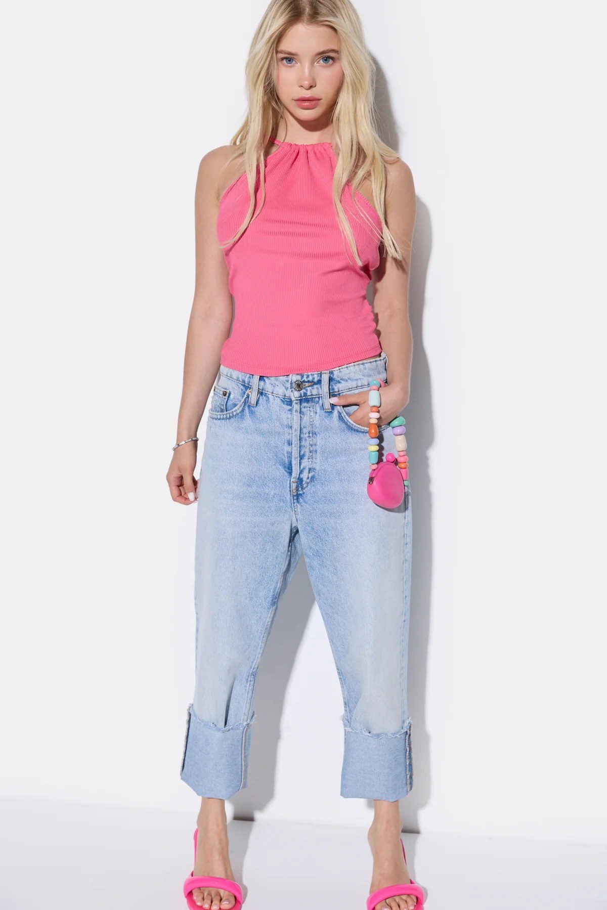 Figurbetontes Neckholder-Crop-Top