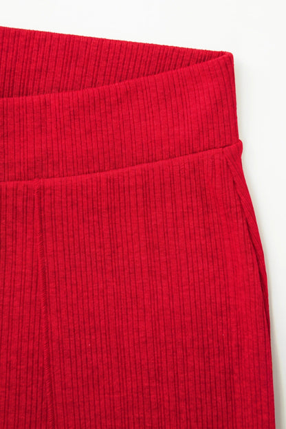 Weite Wickelhose mit Rippstruktur