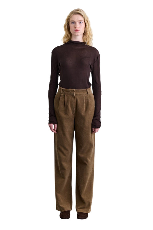 Cordhose mit geradem Schnitt, Kamel