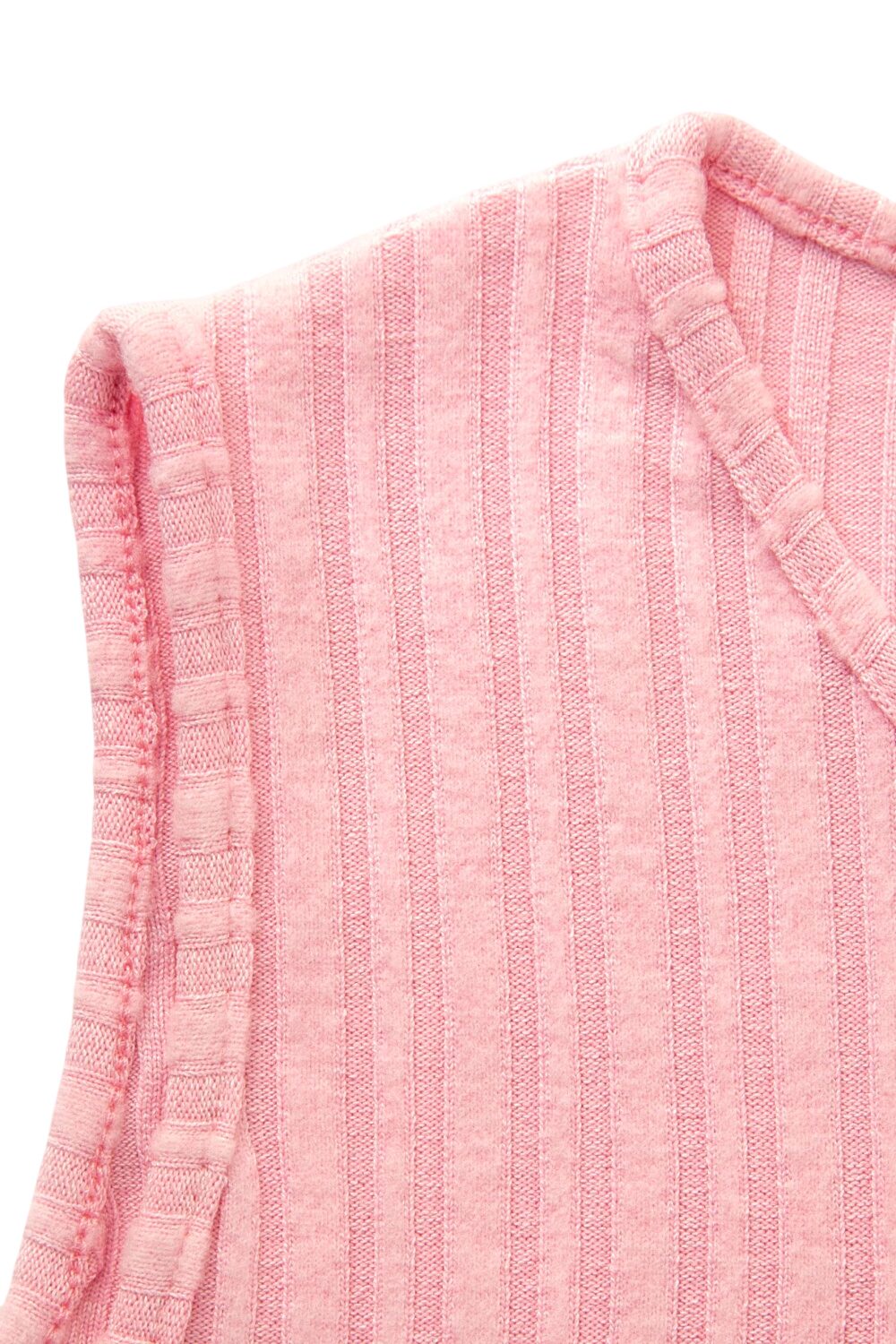 Rippenshirt ohne Ärmel mit Rundhalsausschnitt