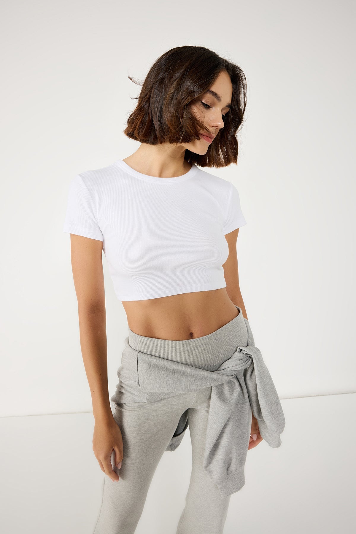 Kurzärmeliges Crop-T-Shirt
