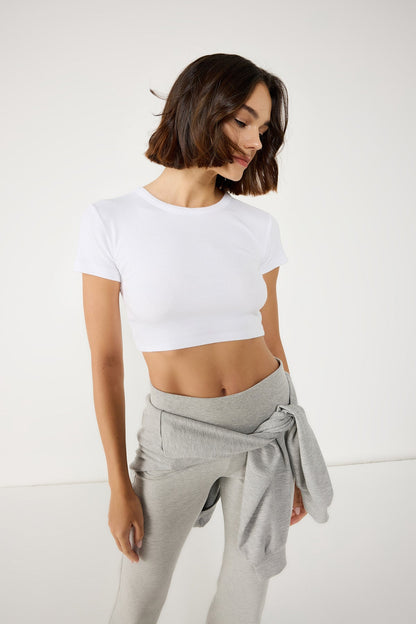 Kurzärmeliges Crop-T-Shirt