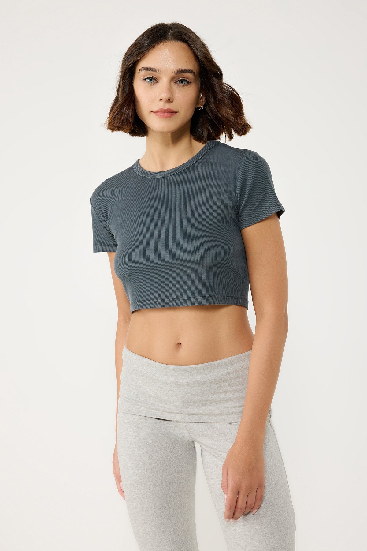 Kurzärmeliges Crop-T-Shirt