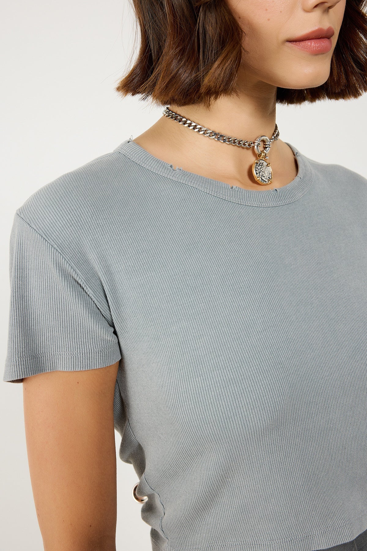 Kurzärmeliges Crop-T-Shirt