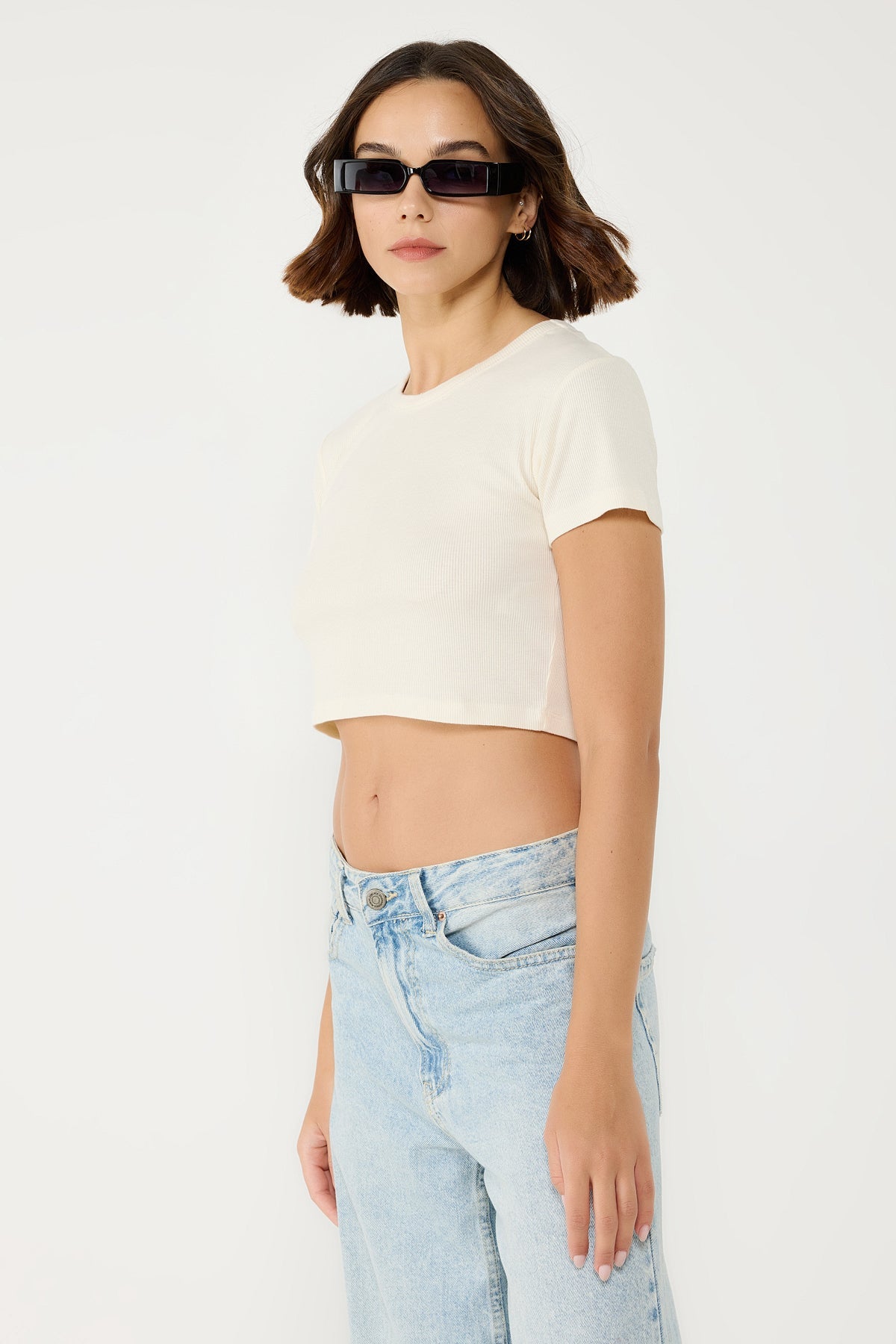 Kurzärmeliges Crop-T-Shirt