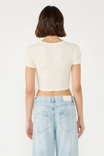 Kurzärmeliges Crop-T-Shirt