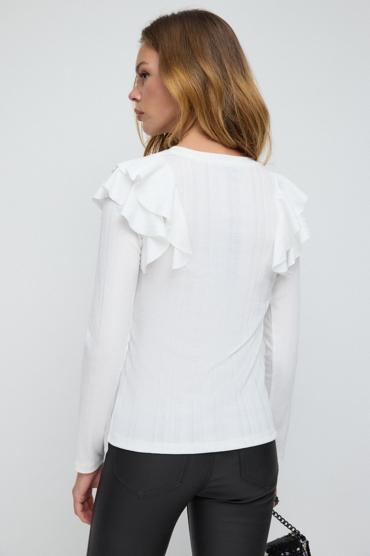 Bluse mit Rüschenärmeln
