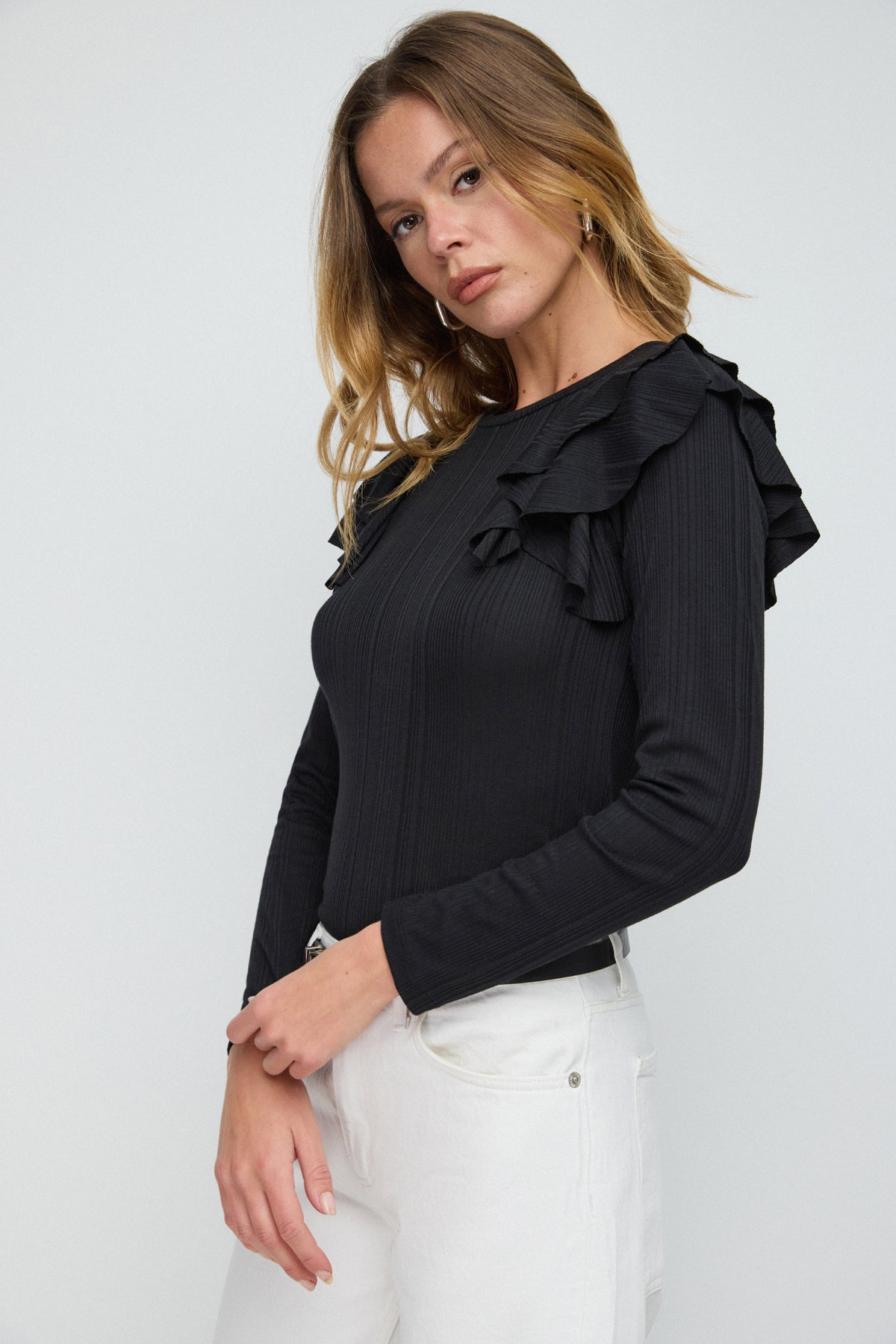 Bluse mit Rüschenärmeln