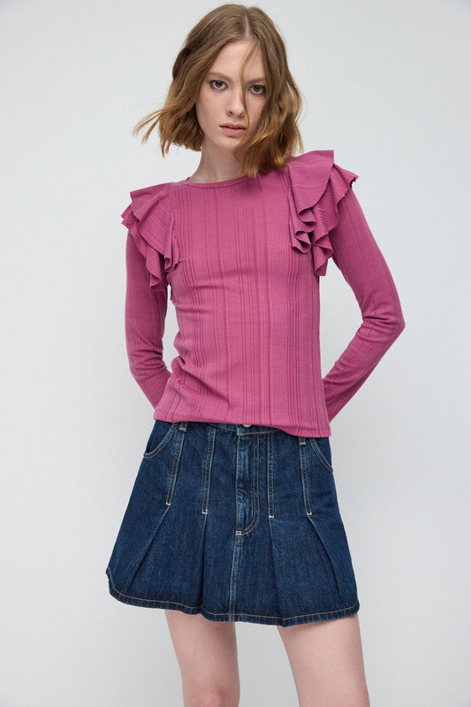 Bluse mit Rüschenärmeln