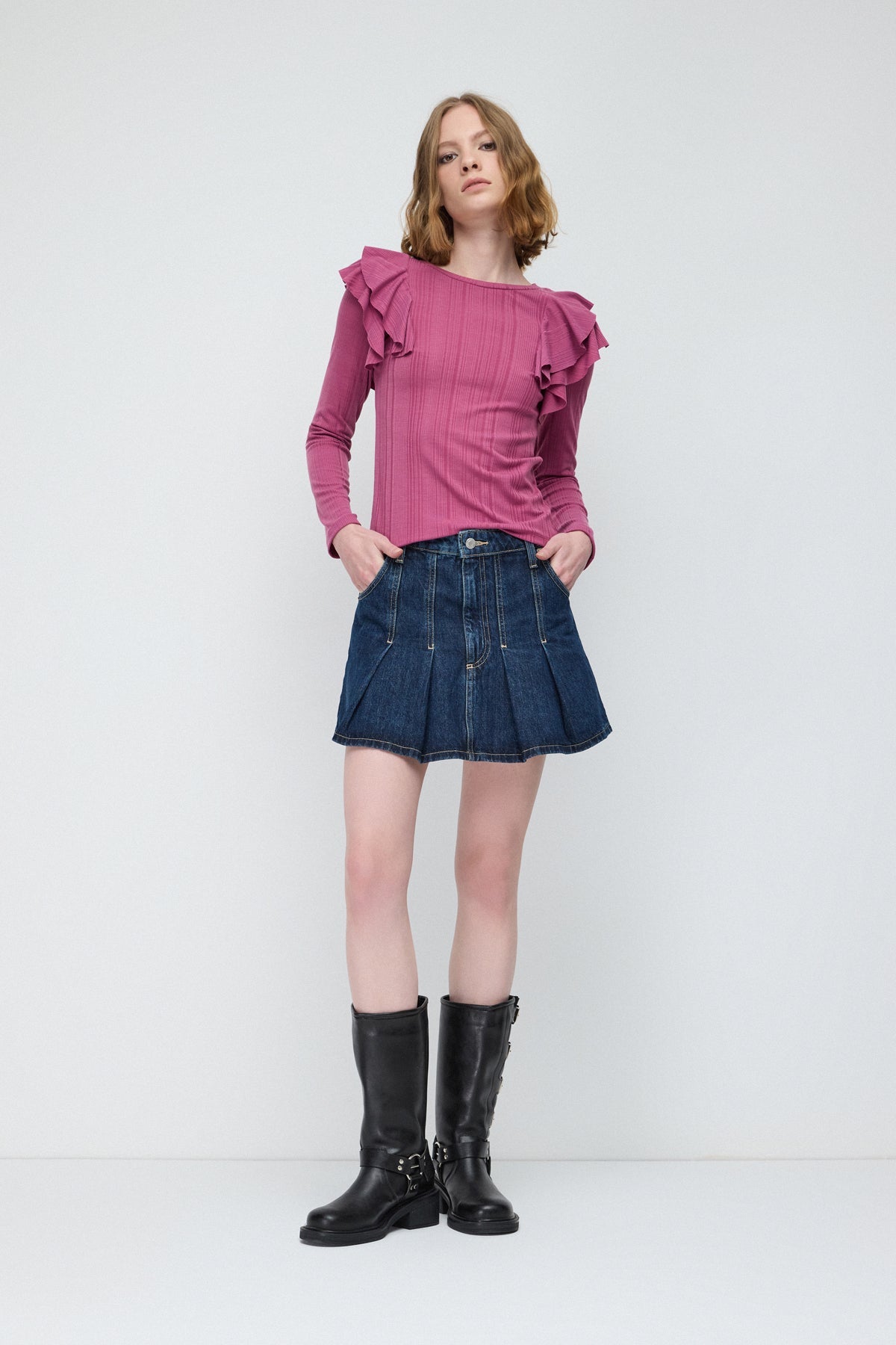 Bluse mit Rüschenärmeln