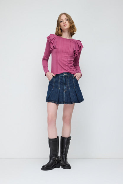 Bluse mit Rüschenärmeln