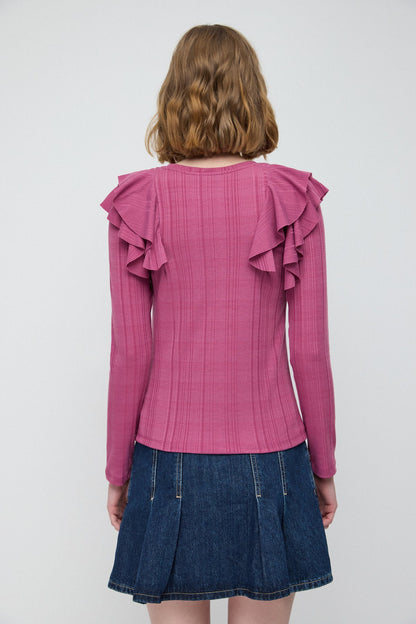 Bluse mit Rüschenärmeln