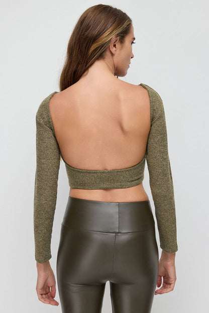 Langärmelige Crop-Bluse
