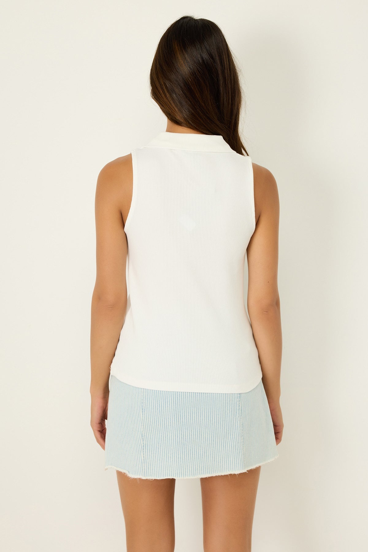 Bluse mit Polokragen und Reißverschluss