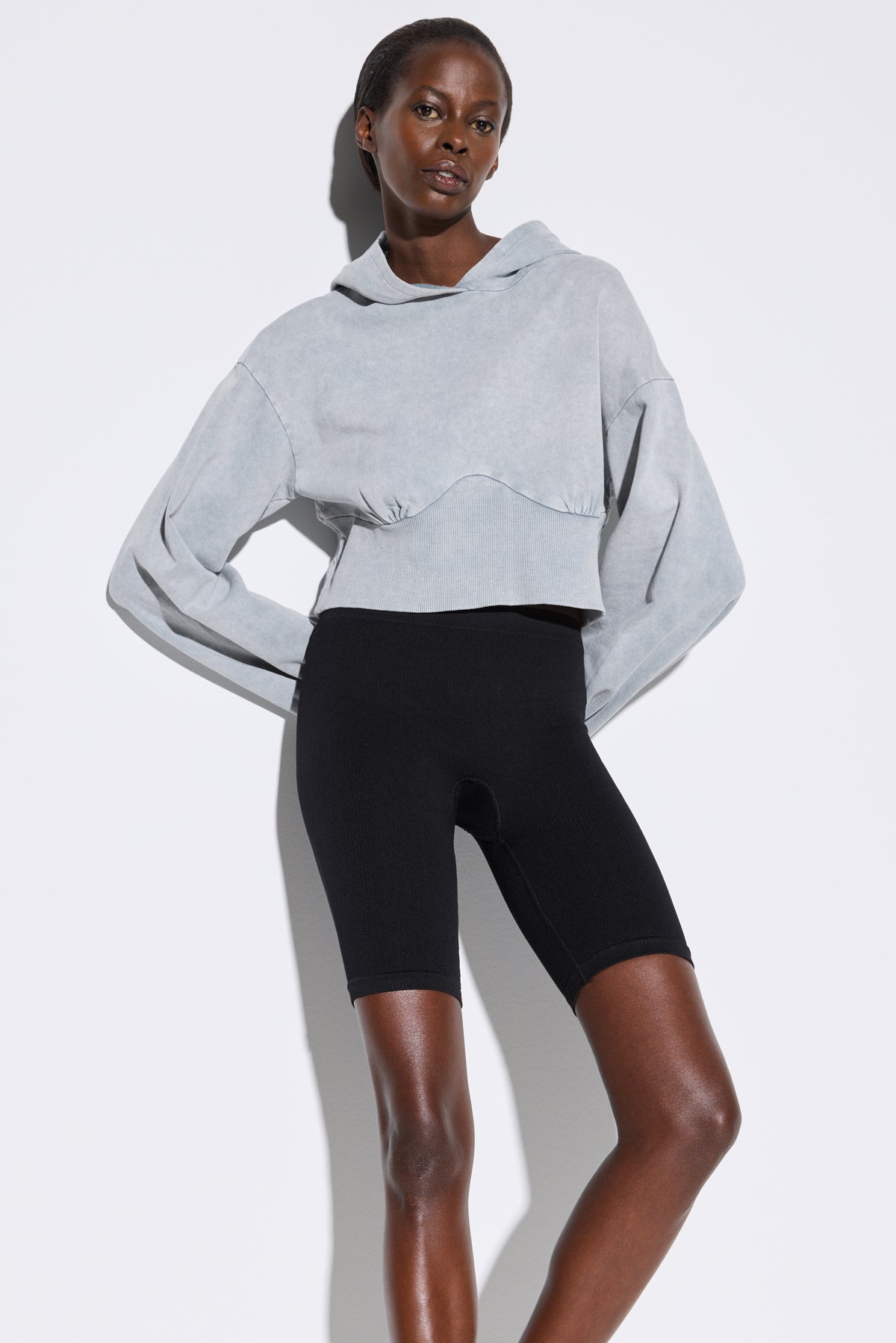 Nahtlose Leggings aus Rippstrick