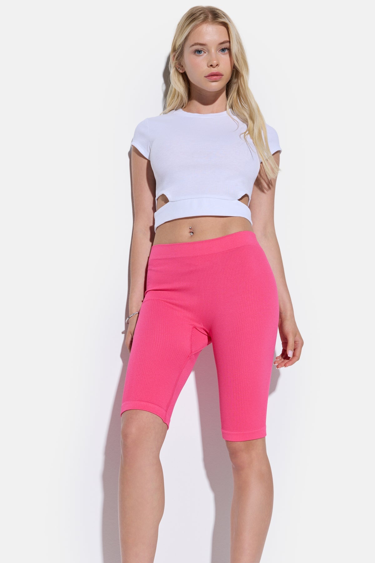 Nahtlose Leggings aus Rippstrick