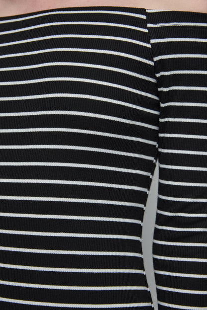 figurbetontes gestreiftes Kleid