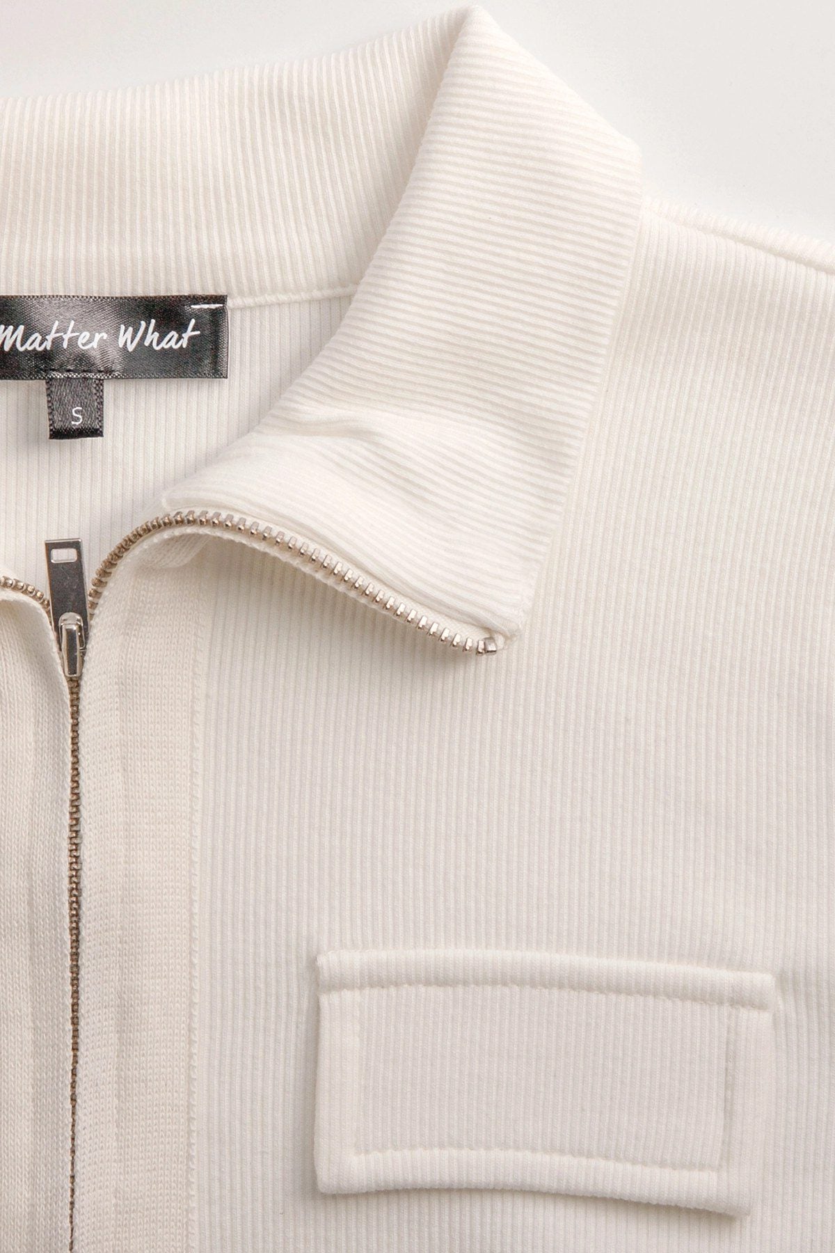 Ripp-Halbzip-Polo-Bluse