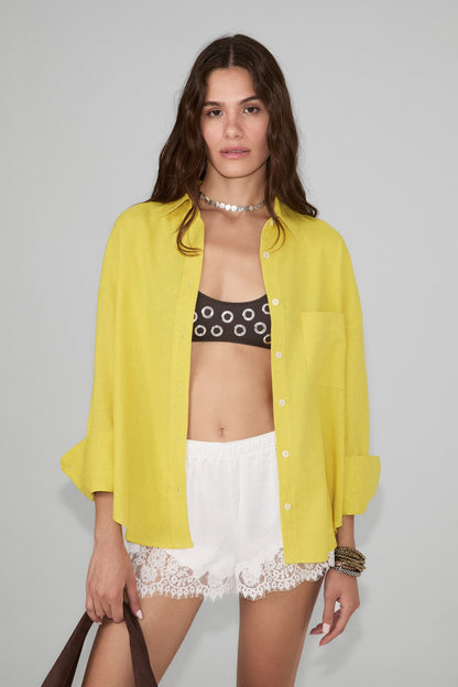 Floreta Oversize Shirt aus Leinenmix