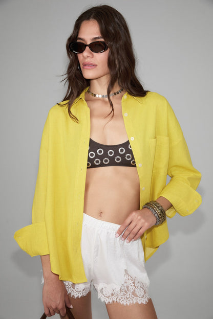 Floreta Oversize Shirt aus Leinenmix