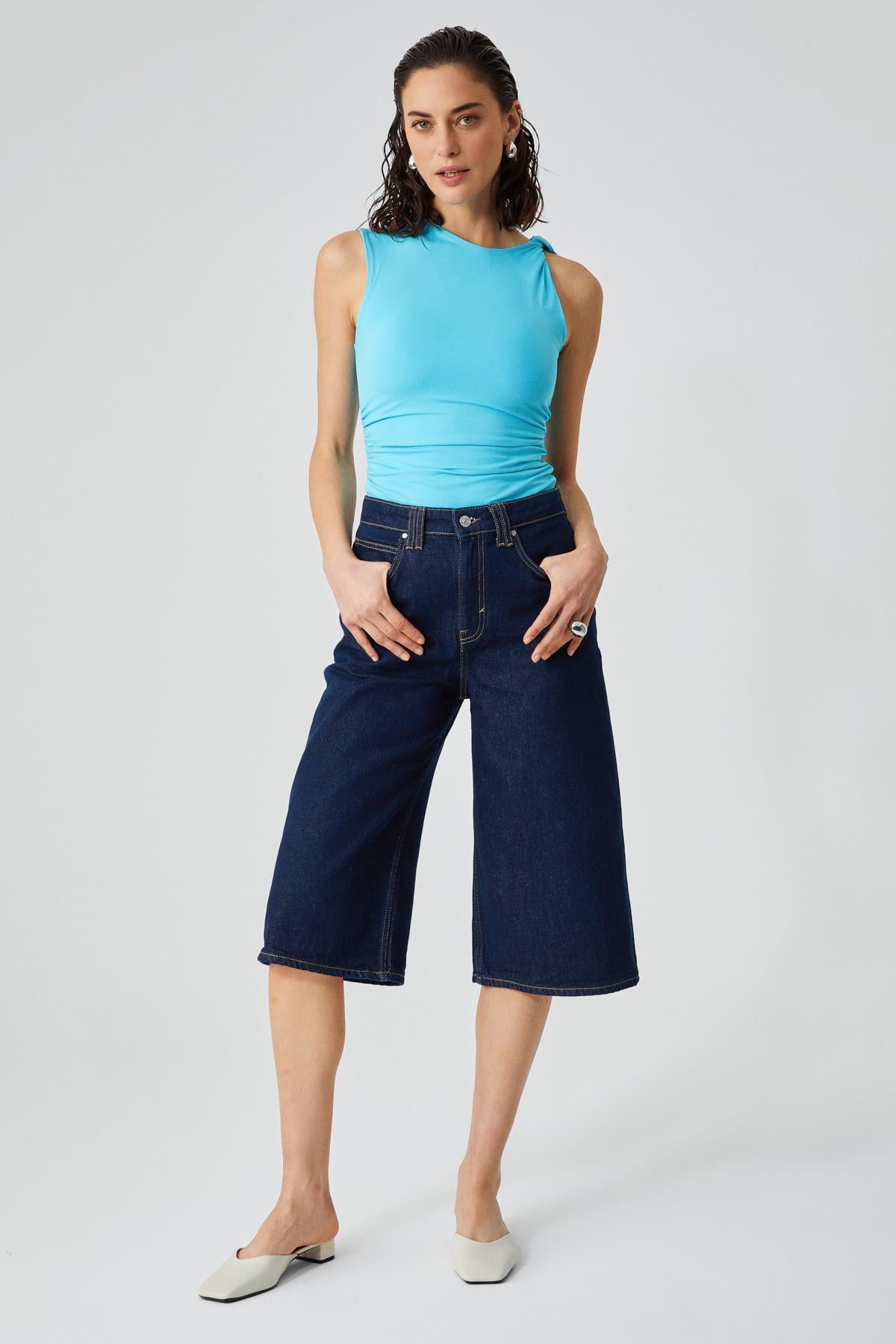 FLORIANNA Damen Drapierte Bluse