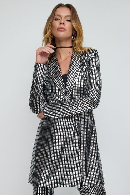 Jackenkleid mit Folienprint
