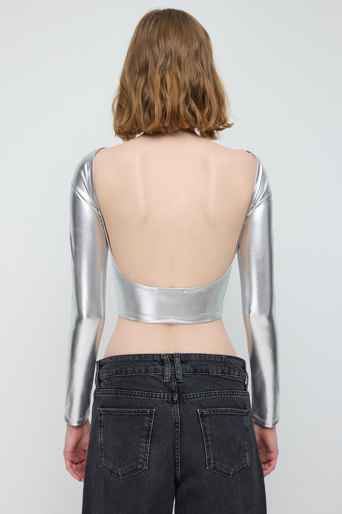 Langärmelige Crop-Bluse