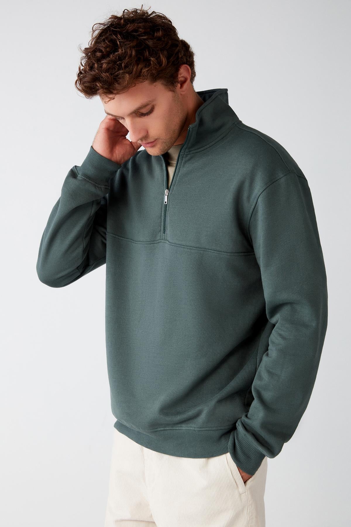 FRAME Herren Fleece Sweatshirt Halbzip
