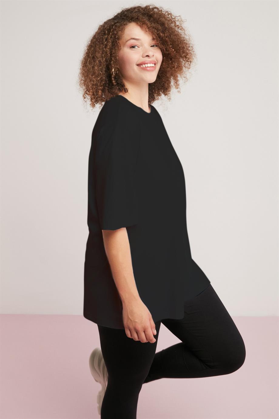 ETHIQUET GABRIELLE Damen Oversize-Shirt Schwarz