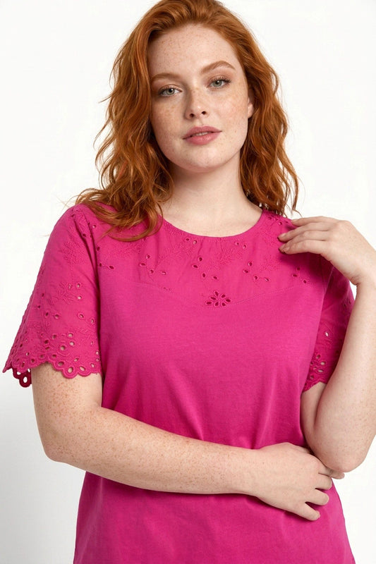 Verzierte Rundhalsbluse