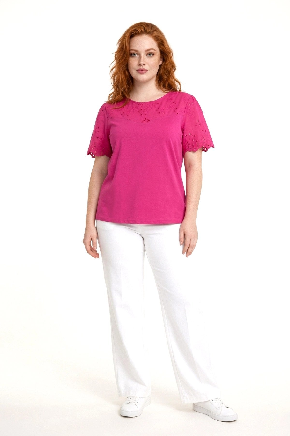 Verzierte Rundhalsbluse