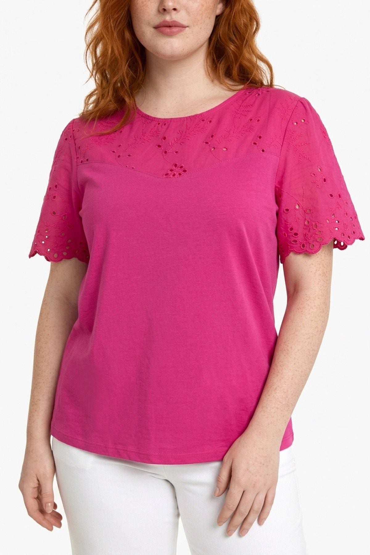 Verzierte Rundhalsbluse